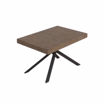 Table extensible Niket en noyer 140/400×90 cm avec pieds anthracite