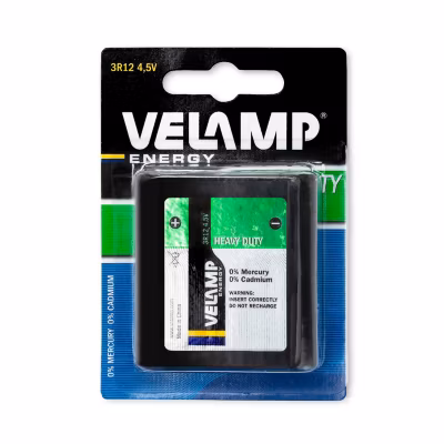 Blister de 1 pile plate type 3R12 4,5V saline