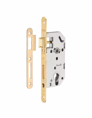 Serrure encastrable Monomax NF pour cylindre européen, axe 40mm, bouts ronds, tétière laitonnée – THIRARD