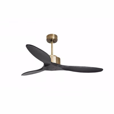 Modulo de KlassFan – Super destratificateur et ventilateur DC 132 cm Laiton pales bois noir sans Lumière  25 à 40 m²