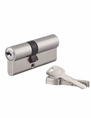 Cylindre de serrure double entrée Trafic 6, 30x40mm, anti-arrachement, anti-perçage, nickel, fonction urgence 5 clés – THIRARD