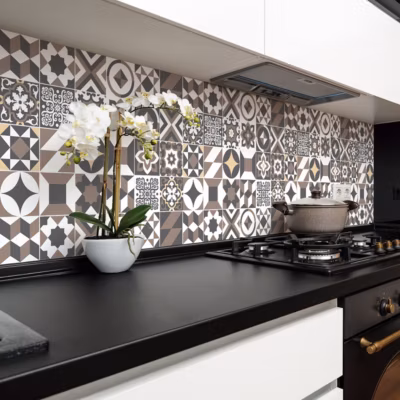 Sticker Mural Carrelage adhésif Cuisine Salle de Bain – 24 STICKERS CARREAUX DE CIMENT AZULEJOS SOLENZARA – 24stickers15x15cm