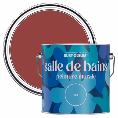 Peinture Rouge Résistante à l&rsquo;eau pour Murs de Salle de Bains, Mate – RUST-OLEUM – Bordeaux 2,5 L