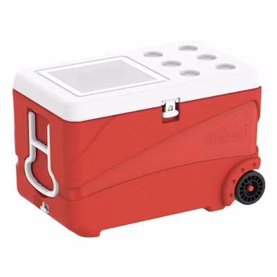 Glacière Deluxe Keep Cold Portable avec Roulettes Rouge 80L
