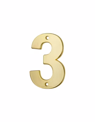 Chiffre 3, laiton, à visser, H.51mm, doré – THIRARD
