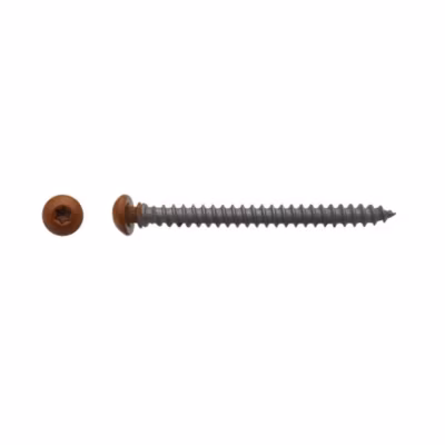 100 Vis PVC Menuiserie Tête Ronde Tx25 Framex Clip 6 x 70 mm – Zingué Chromiting Grade 4 Laqué Marron – D-Work