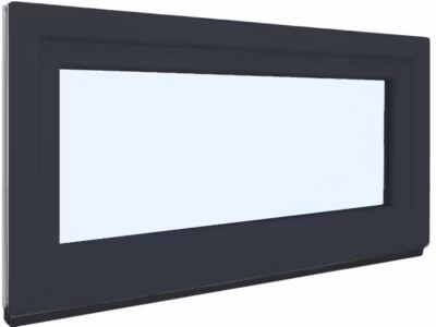 Fenêtre de cave soufflet PVC anthracite et blanc L 900mm x H 500mm ouvrant haut