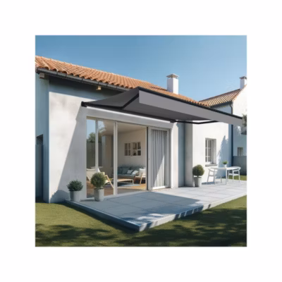 Store banne loggia LIEBE 3,00 x 2,00m (Manuelle – Gris clair – Gris anthracite)