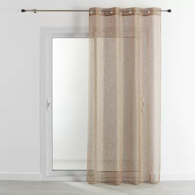 Voilage en étamine fantaisie à oeillet (140×260 cm – Tabac)