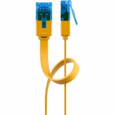 Câble RJ45 Cat6a plat jaune 2 mètres GOOBAY