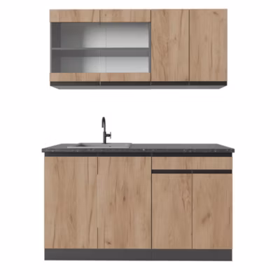 Vicco Cuisine Chêne doré/anthracite 140cm , PT Anthracite