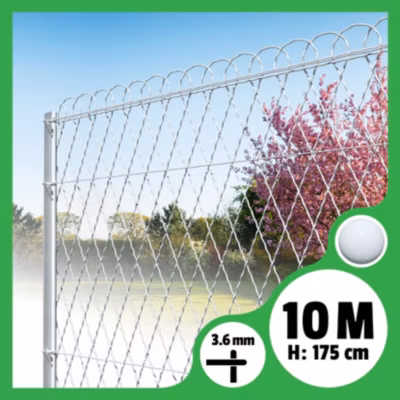 Bordure parisienne ronde longueur 10m – Blanc, 175cm, 3.6mm
