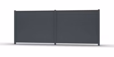 Kit clôture aluminium Gris anthracite – Hauteur 120 cm – Long 16 m – lames pleines – poteaux à sceller