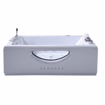 Baignoire hydromassage blanc double pompe 178 X 147 cm 33 jets  Petal