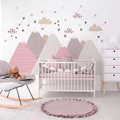 Stickers enfant montagnes scandinaves jenika 100 x 150 cm
