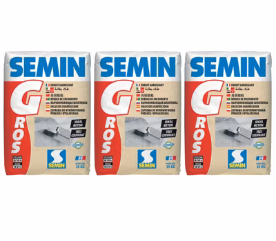 Enduit Garnissant Semin G – Intérieur – Poudre – Sac 25 kg (lot de 3)