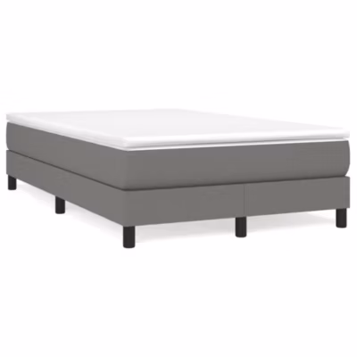 Lit double, Lit adulte, Cadre de lit à ressorts gris foncé 120×200 cm tissu