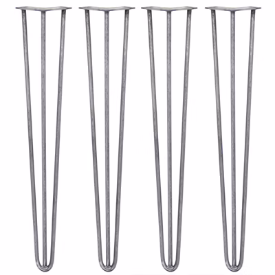 4 Pieds de Table en Epingle à Cheveux – 71cm – 3 Tiges – 12mm