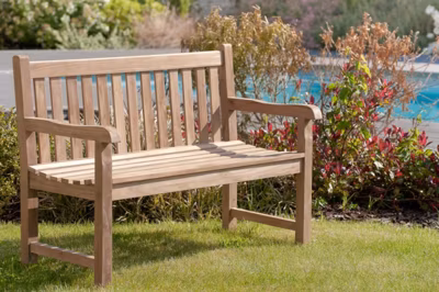 Banc de jardin macabane longueur 120 cm bois en teck 3 personnes