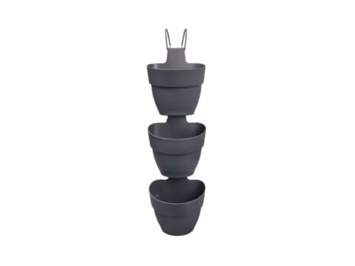 3 Balconnières en plastique Elho Vibia Campana Forêt Verticale anthracite – diamètre 17 cm