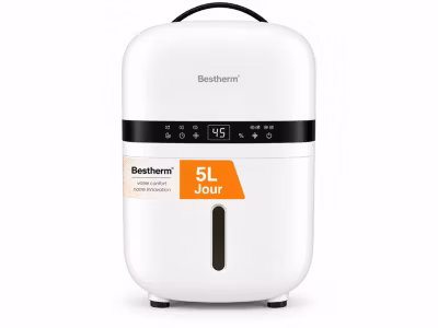 Déshumidificateur d&rsquo;air BESTHERM – Nova 5L/jour, filtre à charbon actif anti-odeurs, avec minuterie 24h