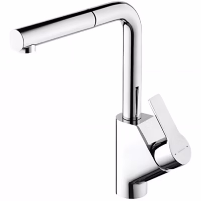 Mitigeur pour évier de cuisine à douchette extractible SANINDUSA Master 40 bec orientable chromé