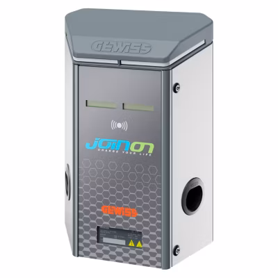 Borne de recharge murale I-ON RFID 1 x 7.4 kW – Type 2S + 1 prise SCHUKO – Compteur MID – IP55 – GEWISS – GWJ2121R