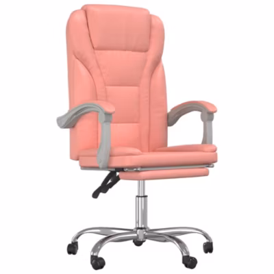 Fauteuil inclinable de bureau Rose Similicuir vidaXL
