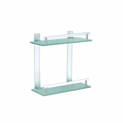 Etagère de douche 2 niveaux à  fixer TABARCA Alu  Verre MSV