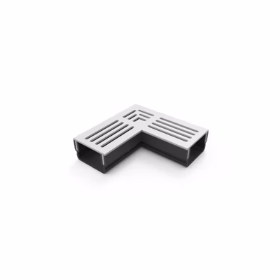 Caniveau 3XS MINI L 6,5 cm Grille aluminium – StarDrain – LINE ECO –       Élément d&rsquo;angle