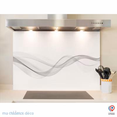 Crédence cuisine fond de hotte Courbe 1 – Alu composite – L 90 cm x H 70 cm – MaCrédenceDéco