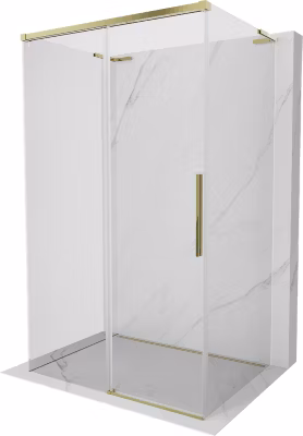 Mexen Rox-3S L cabine de douche à 3 parois coulissante 130 x 80 cm, transparente, dorée – 8C2L-130-080-50-00-3S