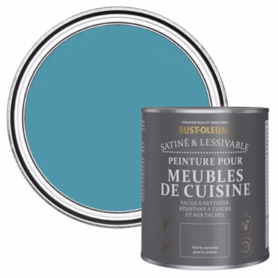 Peinture Bleue pour Meubles de Cuisine, Satin – RUST-OLEUM – Pétrole 750ml