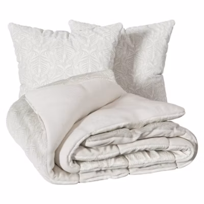 Parure de lit imprimée Nalh 260x240cm beige lin – Atmosphera