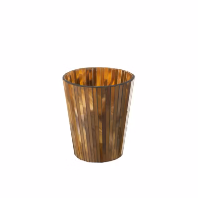 Bougie parfumée 60H dans pot en verre ocre 15.5×15.5×18.5 cm