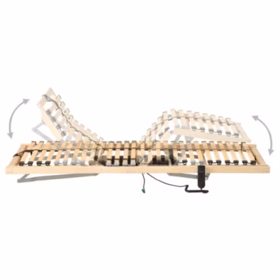 Lit simple, Lit adulte, Sommier à lattes électrique sans matelas avec 7 zones 80×200 cm