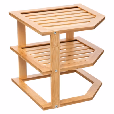 Étagère d&rsquo;angle 2 niveaux Bambou – 5Five
