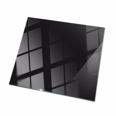 Dessus de table en verre trempé Wallfluent 50×50 cm Couleur noire lisse