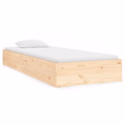 Lit simple, Lit adulte, Cadre de lit sans matelas bois massif 90×190 cm