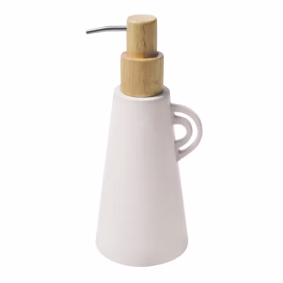Distributeur de savon à visser écru en céramique Spirella Organic