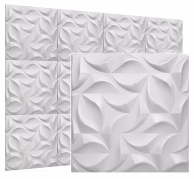 Panneaux de plafond et panneaux muraux Decoratif 3D River Blanc 5m² / 20pièces
