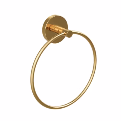 Anneau porte-serviette CIRCLE or brosse