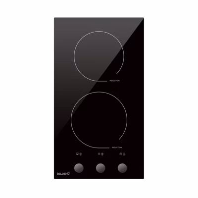 BELDEKO Plaque Induction 2 Feux Encastrable – 3600W – Commandes Manettes – Minuteur Sécurité Enfant – Marque Française