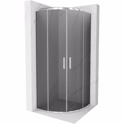 Mexen Rio cabine de douche semi-circulaire 90 x 90 cm, graphite, chrome – 863-090-090-01-40
