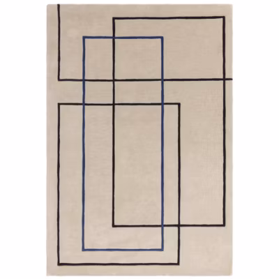 Tapis salon et chambre moderne pure laine fait main FRAME 120×170 cm