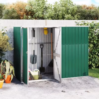 vidaXL Abri à outils de jardin Vert 225x89x161 cm Acier galvanisé 316213