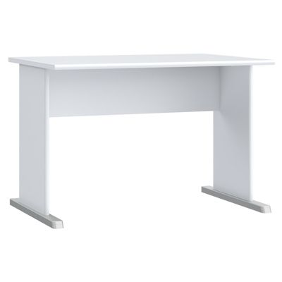 Bureau L. 108 cm décor blanc avec piètement effet aluminium – MARIA