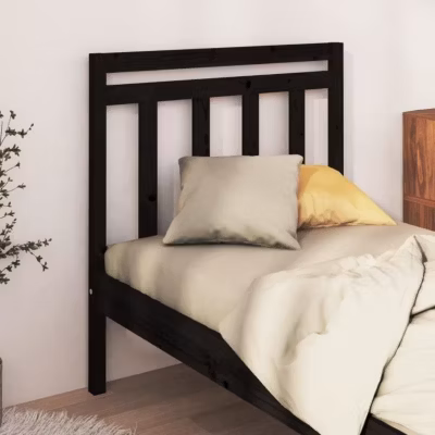 vidaXL Tête de lit Noir 81x4x100 cm Bois massif de pin 814073