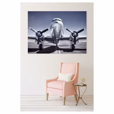Tableau toile en kit AVION A HELICES 180 x 130 cm – Toile textile sans PVC, Made in France par Scenolia