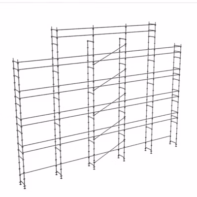 Echafaudage fixe de façade 180m² – Structure seule + Lisses – DUO180-S